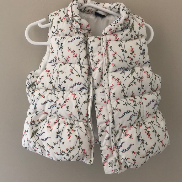 Baby Gap 18-24m floral thick puffy down vest - Picture 5 of 5